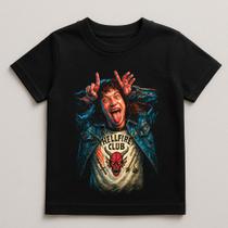 Camiseta Infantil Serie Stranger Things Eddie Munson Algodao Camiseta Infantil Serie Stranger Things Eddie Munson Algodao