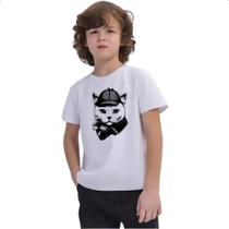 Camiseta Infantil Sherlock Gato