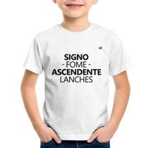 Camiseta Infantil Signo: fome - Ascendente: lanches - Foca na Moda