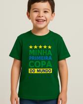 Camiseta Infantil Slim Algodão Estampa Brasil-Primeira Copa