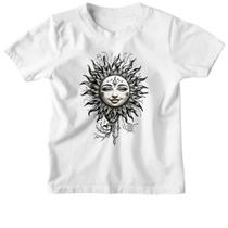 Camiseta Infantil Sol blackwork tatoo style