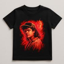 Camiseta Infantil Stranger Things Dustin Exclusiva Algodao Camiseta Infantil Stranger Things Dustin Exclusiva Algodao