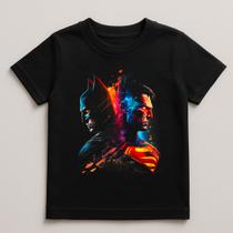 Camiseta Infantil Super Heroi Batman E Superman 100% Algodão Camiseta Infantil Super Heroi Batman E Superman 100% Algodão