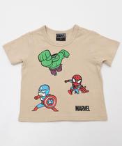 Camiseta Infantil Super Heróis Marvel Tam 1 a 3 Bege Camiseta Infantil Super Heróis Marvel Tam 1 a 3 Bege