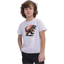 Camiseta Infantil T-Rex flamejante