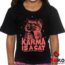 Camiseta Infantil Taylor Swift 100% Algodão Karma Is A Cat Geeko Pop Camiseta Infantil Taylor Swift 100% Algodão Karma Is A Cat Geeko Pop