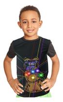Camiseta Infantil Thanos Manopla Do Infinito Smoke
