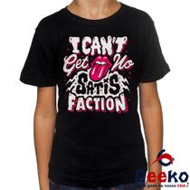 Camiseta Infantil The Rolling Stones 100% Algodão Satisfaction Rock Geeko