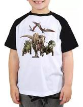 Camiseta infantil tipos de dinossauro T-rex pterodátilo