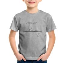 Camiseta Infantil To do List: Nothing - Foca na Moda