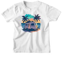 Camiseta Infantil Trailer Acampamento Sunset Camiseta Infantil Trailer Acampamento Sunset