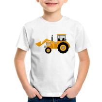 Camiseta Infantil Trator Pá Carregadeira Amarelo - Foca na Moda