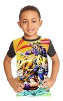 Camiseta Infantil Trunks Goku Vegeta Dragon Ball Ref:845