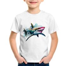 Camiseta Infantil Tubarão Watercolor - Foca na Moda