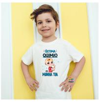 Camiseta Infantil Última Quimio da Minha Tia Est. Mulher Maravilha - Quimioterapia Zlprint