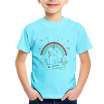 Camiseta Infantil Unicórnio Arco Íris - Foca na Moda