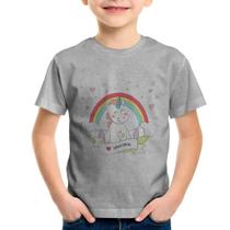Camiseta Infantil Unicórnio Arco Íris - Foca na Moda