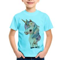 Camiseta Infantil Unicórnio e Flores - Foca na Moda