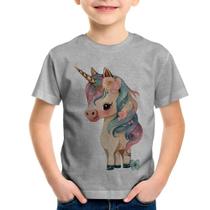 Camiseta Infantil Unicórnio e Flores - Foca na Moda