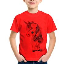 Camiseta Infantil Unicórnio e Flores - Foca na Moda