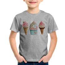 Camiseta Infantil Unicórnio Sorvete - Foca na Moda