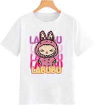 Camiseta Infantil Unissex 100 algodão Labubu Roxinho