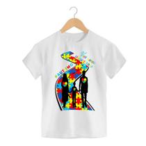 Camiseta infantil unissex criança autista espectro autismo