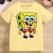 Camiseta Infantil Unissex Estampa Personagem Bob Esponja