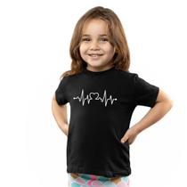 Camiseta Infantil Unissex Menino Menina Batimento coração Camiseta Infantil Unissex Menino Menina Batimento coração