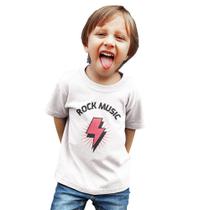 Camiseta Infantil Unissex Menino Menina Rock Music Raio