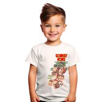 Camiseta Infantil Unissex Mundo Mario Donkey Kong Minecraft Tartaruga Ninja