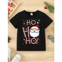 Camiseta Infantil Unissex Natal Estampa HoHoHo Papai 647 Look Natalino Magia do Natal Doce Natal