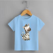 Camiseta Infantil Unissex Zebra Personalizada 100% Algodão