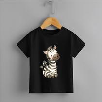 Camiseta Infantil Unissex Zebra Personalizada 100% Algodão