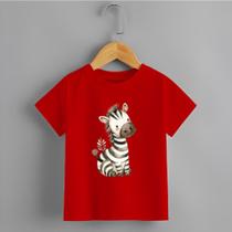 Camiseta Infantil Unissex Zebra Personalizada 100% Algodão