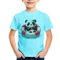 Camiseta Infantil Ursinha Relaxando Na Piscina - Foca na Moda