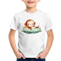 Camiseta Infantil Ursinho Bebê Na Piscina - Foca na Moda