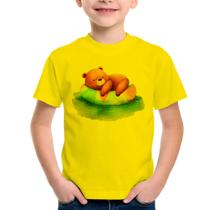 Camiseta Infantil Ursinho Teddy Relaxando Na Piscina - Foca na Moda