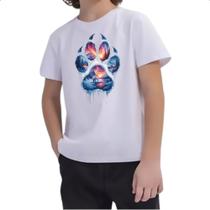 Camiseta Infantil Urso Polar Pata Paisagem Camiseta Infantil Urso Polar Pata Paisagem