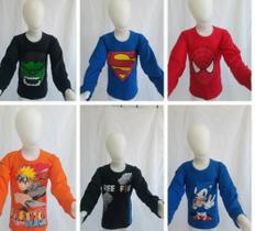 Camiseta infantil várias estampa manga longa unitário