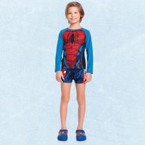 Camiseta Infantil Verão Homem Aranha Proteção UV 50+ Licenciado Tam 4 a 10 - Fakini Camiseta Infantil Verão Homem Aranha Proteção UV 50+ Licenciado Tam 4 a 10 - Fakini