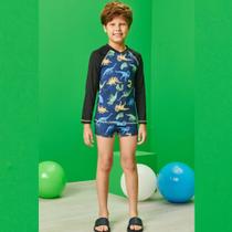 Camiseta Infantil Verão Menino em Malha UV Dry com Proteção UV 50+ Dinossauros Tam 2 a 12 - Luc.boo Camiseta Infantil Verão Menino em Malha UV Dry com Proteção UV 50+ Dinossauros Tam 2 a 12 - Luc.boo