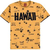 Camiseta Infantil Verão Menino Hawai Tam 4 a 10 - Marrom Kyly
