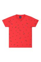 Camiseta Infantil Verão Vermelha Tubarão Vermelho - Biogás