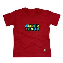 Camiseta Infantil Vermelha Super Jesus