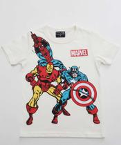 Camiseta Infantil Vingadores Marvel Tam 4 a 10 Off Whi-76116
