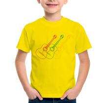 Camiseta Infantil Violão Cores - Foca na Moda