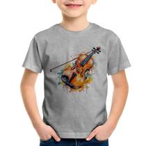 Camiseta Infantil Violino Watercolor - Foca na Moda