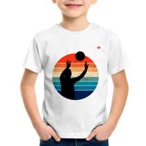 Camiseta Infantil Vôlei Vintage Sunset - Foca na Moda