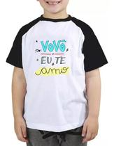 Camiseta infantil vovô eu te amo azul blusa presente camisa